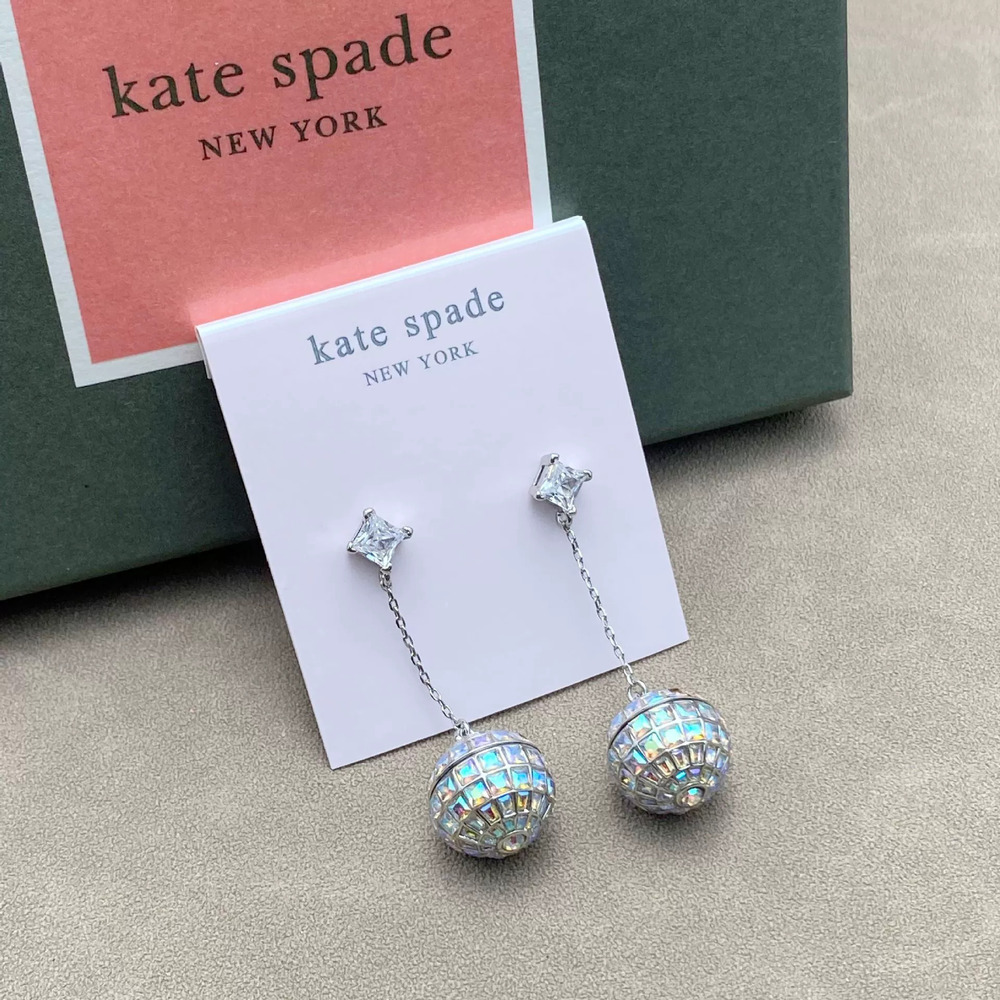 kate spade Planet Drop Earrings Zircon Micro Set Gold Plated Brass